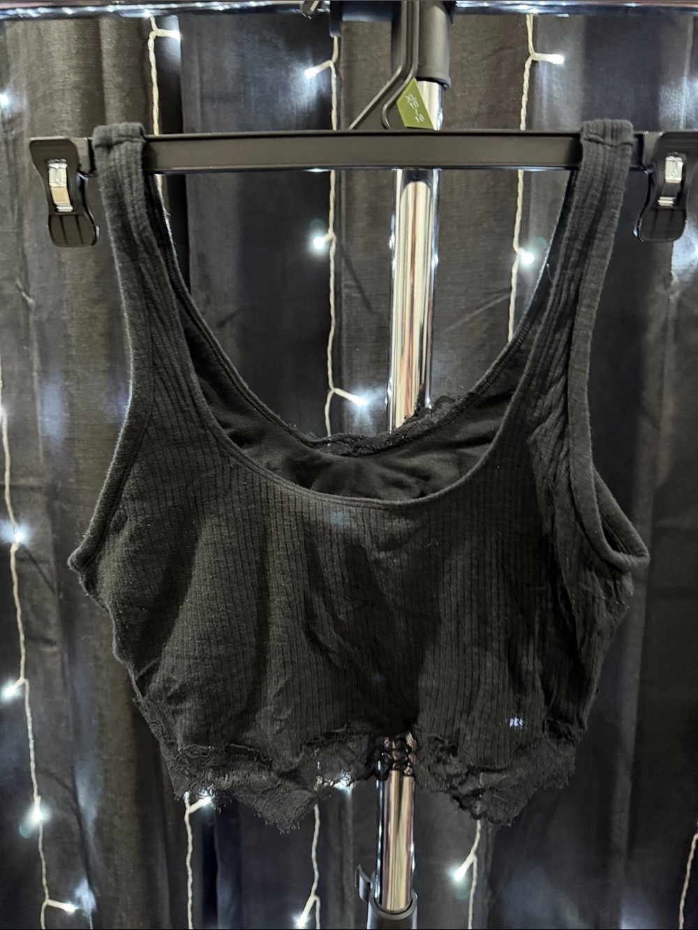 Black Ribbed Cropped Bralette